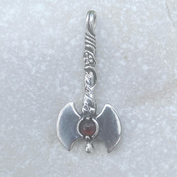 Labyris Goddess Pendant .925 Sterling Silver w/ genuine Carnelian Made in USA - Picture 9 of 11